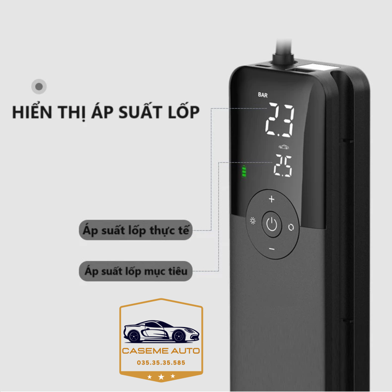 Máy Bơm Lốp Mini Cầm Tay CARSUN C3106 – Pin 4000mAh, Bơm Không Dây, Công Suất 40W, Tích Hợp Đèn LED & Sạc Dự Phòng