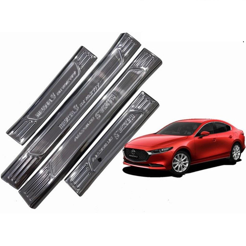 Ốp bậc cửa , nẹp bước chân mazda 3 2020-2022 cao cấp -mẫu Titan 8 chi tiết