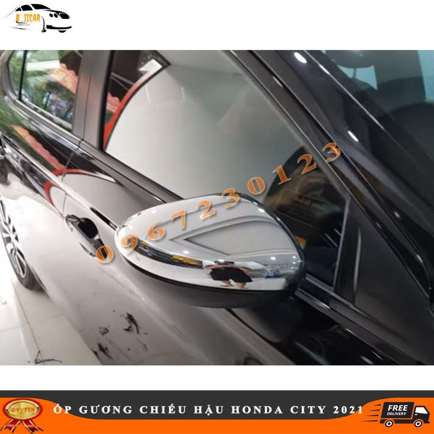 Bộ 2 Ốp Gương Chiếu Hậu cho HONDA CITY 2021 Cacbon Và Mạ Crom Chuẩn Phom Xe