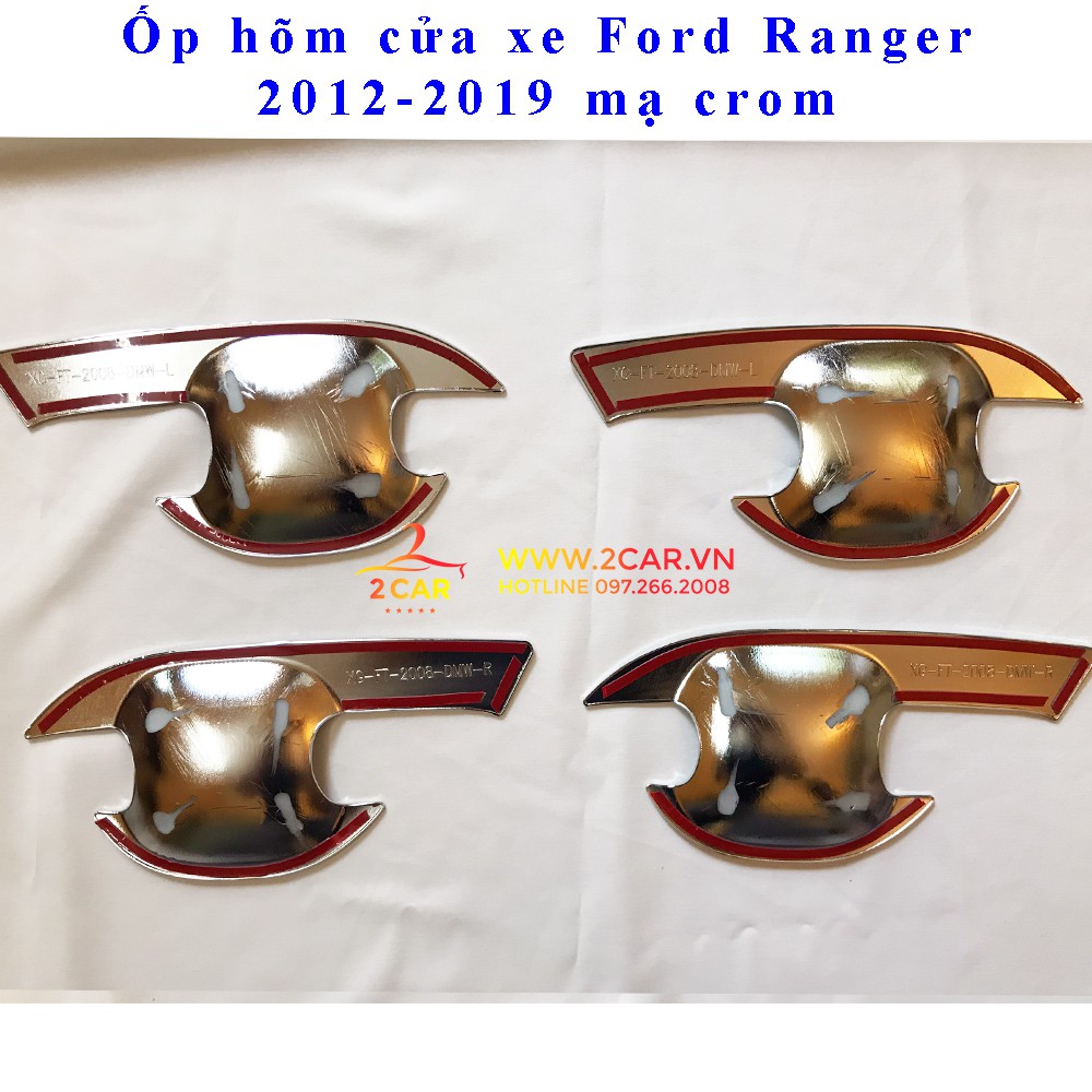 Ốp tay nắm, hõm cửa xe Ford Ranger 2015 - 2021 mạ crom