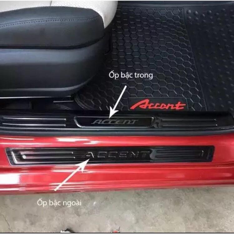 Ốp bậc cửa , nẹp bước chân Hyundai Accent 2019-2022 cao cấp -mẫu Titan 8 chi tiết