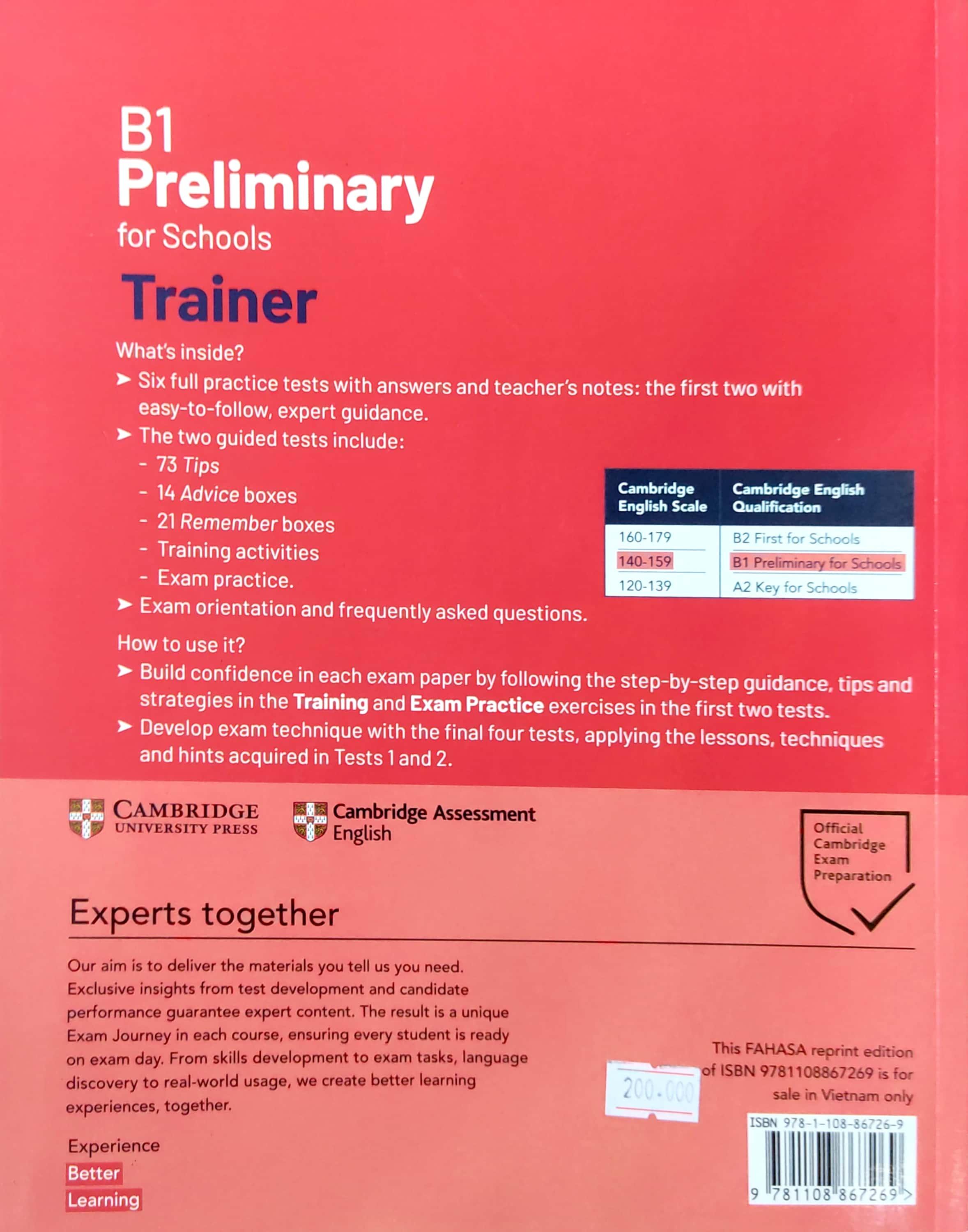 B1 Preliminary for Schools Trainer 1 for the Revised 2020 Exam Six Practice test With Answers and Teacher