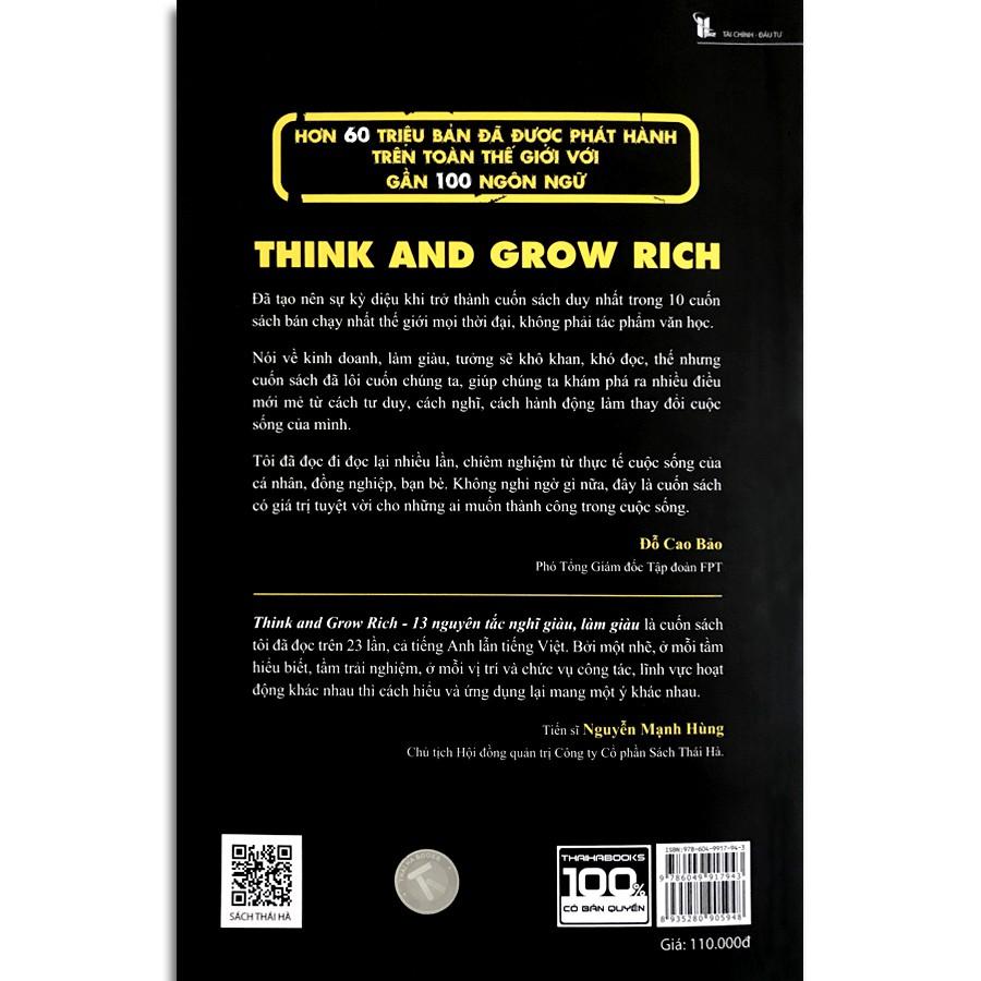 Sách - 13 Nguyên tắc nghĩ giàu, làm giàu - Think and Grow Rich - Napoleon Hill (Tái bản 2020)