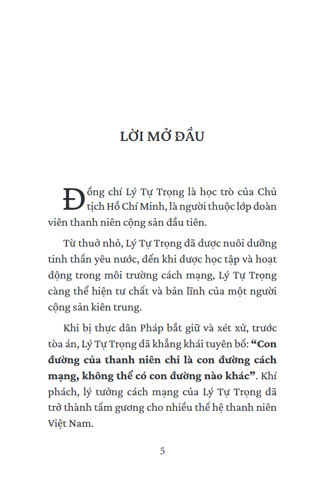 Chân Dung Anh Hùng Lý Tự Trọng - Qua Những Tư Liệu Lịch Sử