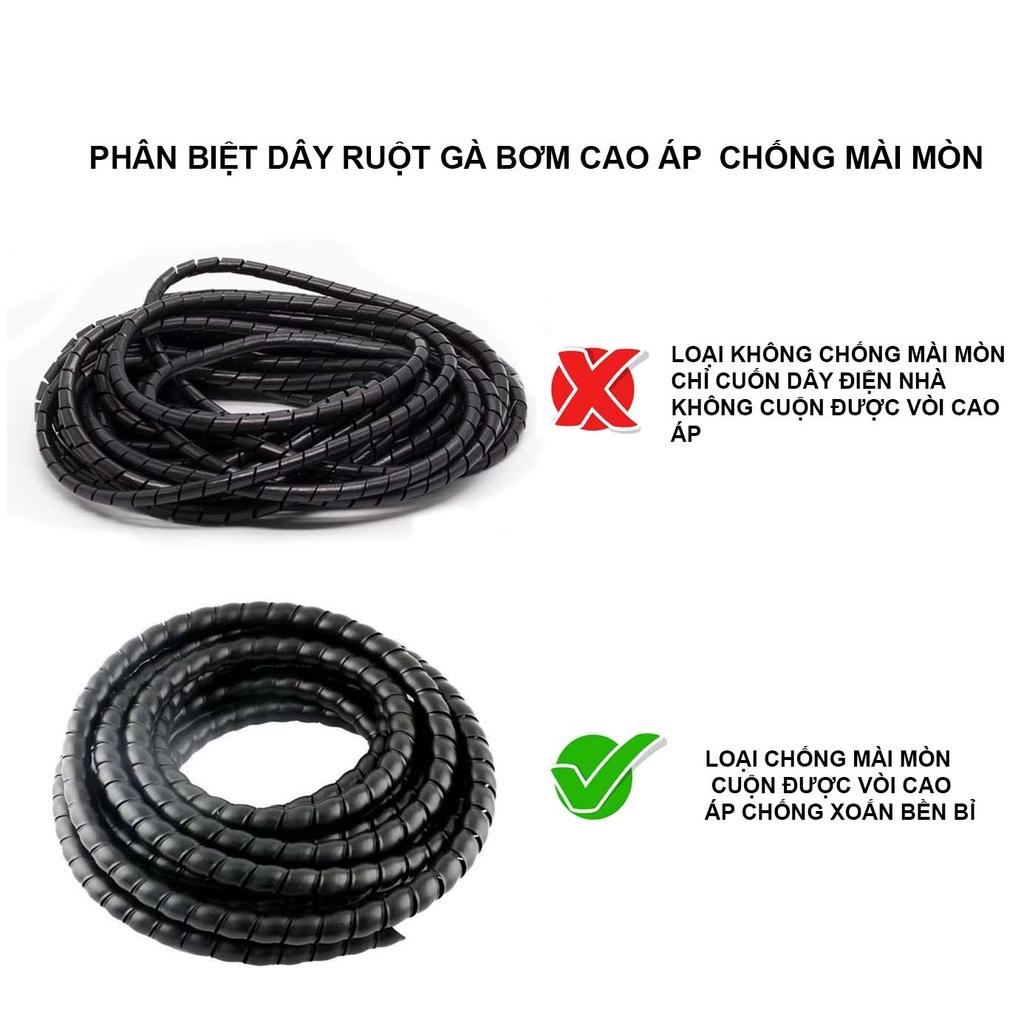 Lò xo nhựa PE Bọc bảo vệ dây rửa xe cao áp, bọc dây cáp xoắn ruột gà, bọc dây điện phi 8/10/16/22 mm