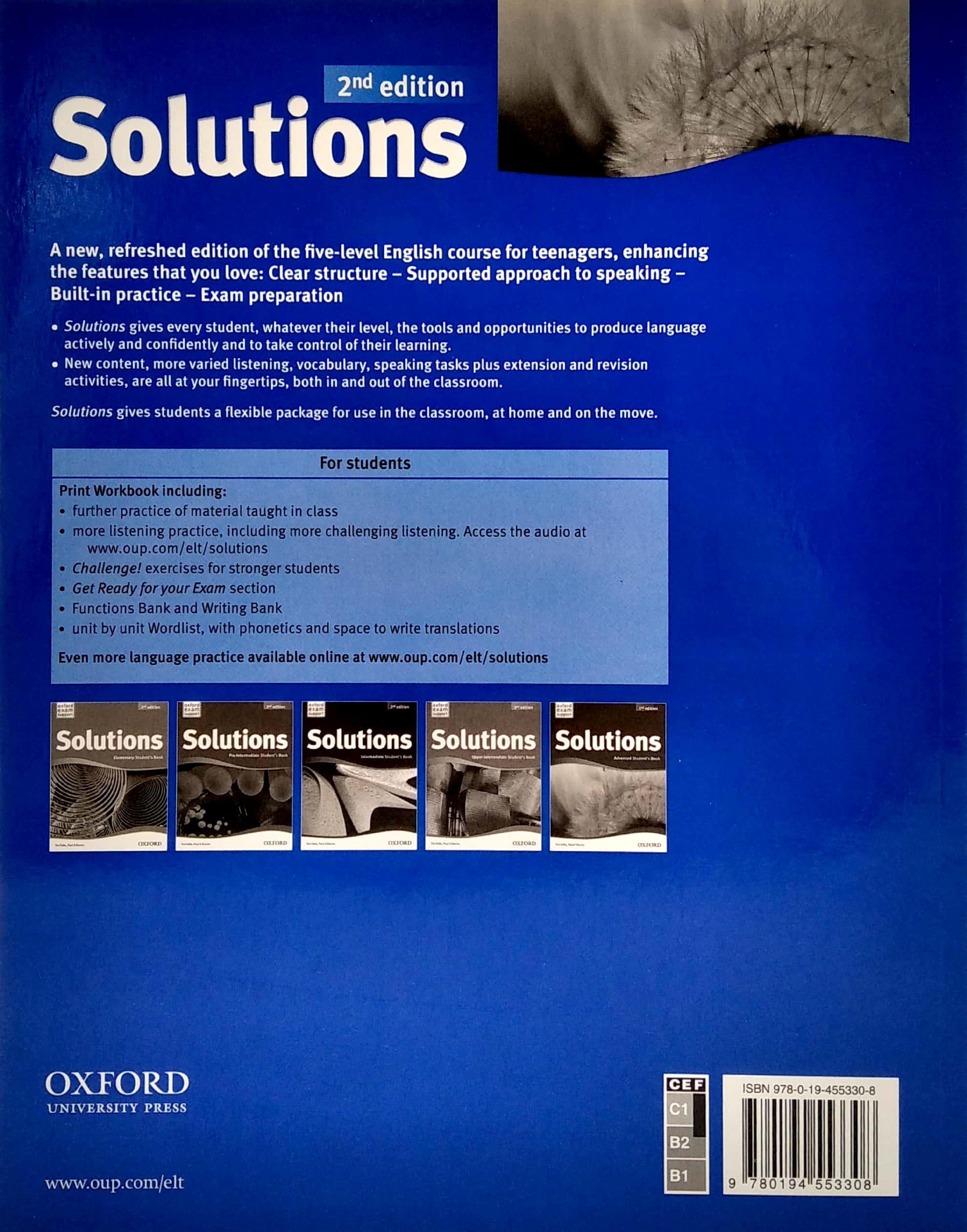 Solutions Advanced Workbook Second Edition And Audio CD Pack