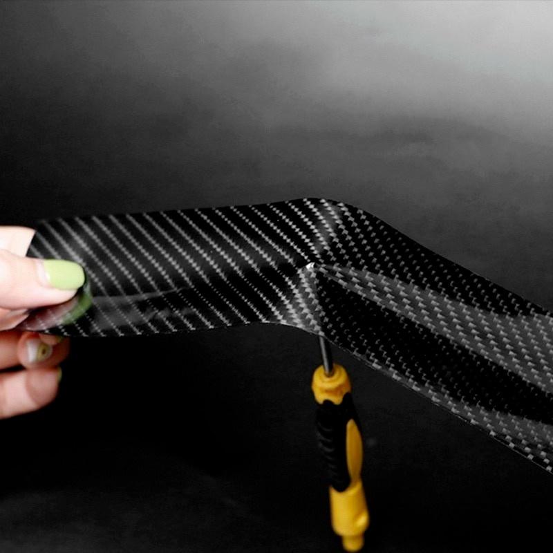 5/7/10 Mét decal Carbon Bảo Vệ Miếng Dán Chống Trầy, Ốp chân Gắn Cửa Bảo Vệ chống Bước Trang Trí Xe Ô Tô Băng Fiber 3D