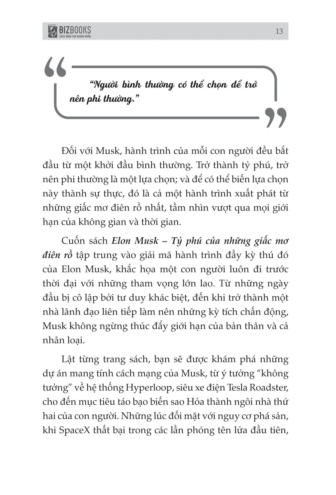 Sách - Những Bộ Óc Tỷ Đô - Elon Musk - Tỷ Phú Của Những Giấc Mơ Điên Rồ