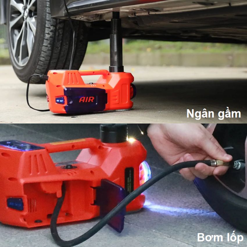 Bộ nâng kích gầm điện, kiêm máy bơm lốp tự ngắt 2 trong 1 Thương hiệu Đức ROGTZ TY-EHJ03, Tải 5 Tấn - Hàng Nhập Khẩu, BH 12 Tháng