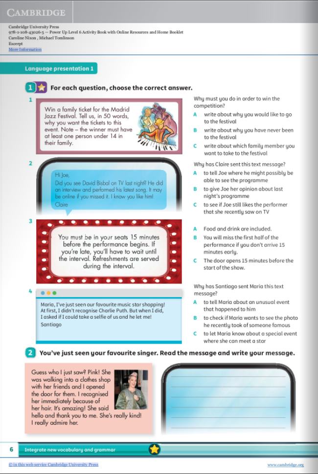 Power Up Level 6 Activity Book With Online Resources And Home Booklet