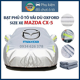 Bạt phủ trùm xe ô tô Mazda CX5 3 lớp tráng bạc thông minh, chất liệu vải dù oxford cao cấp, áo chùm bảo vệ xe 4,5,7 chỗ 