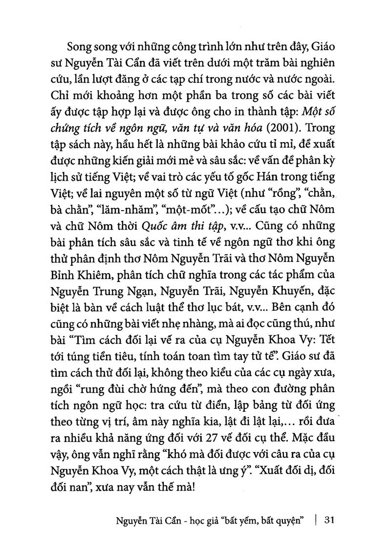 Nguyễn Tài Cẩn - Học Giả Bất Yếm, Bất Quyện