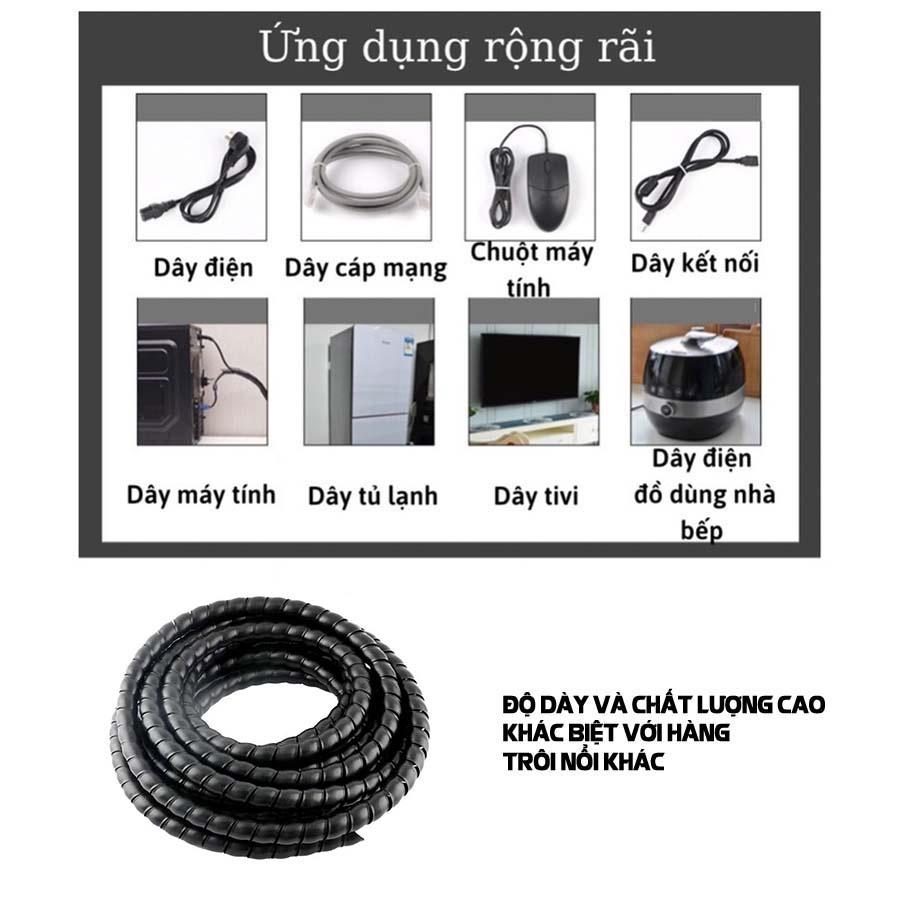 Lò xo nhựa PE Bọc bảo vệ dây rửa xe cao áp, bọc dây cáp xoắn ruột gà, bọc dây điện phi 8/10/16/22 mm