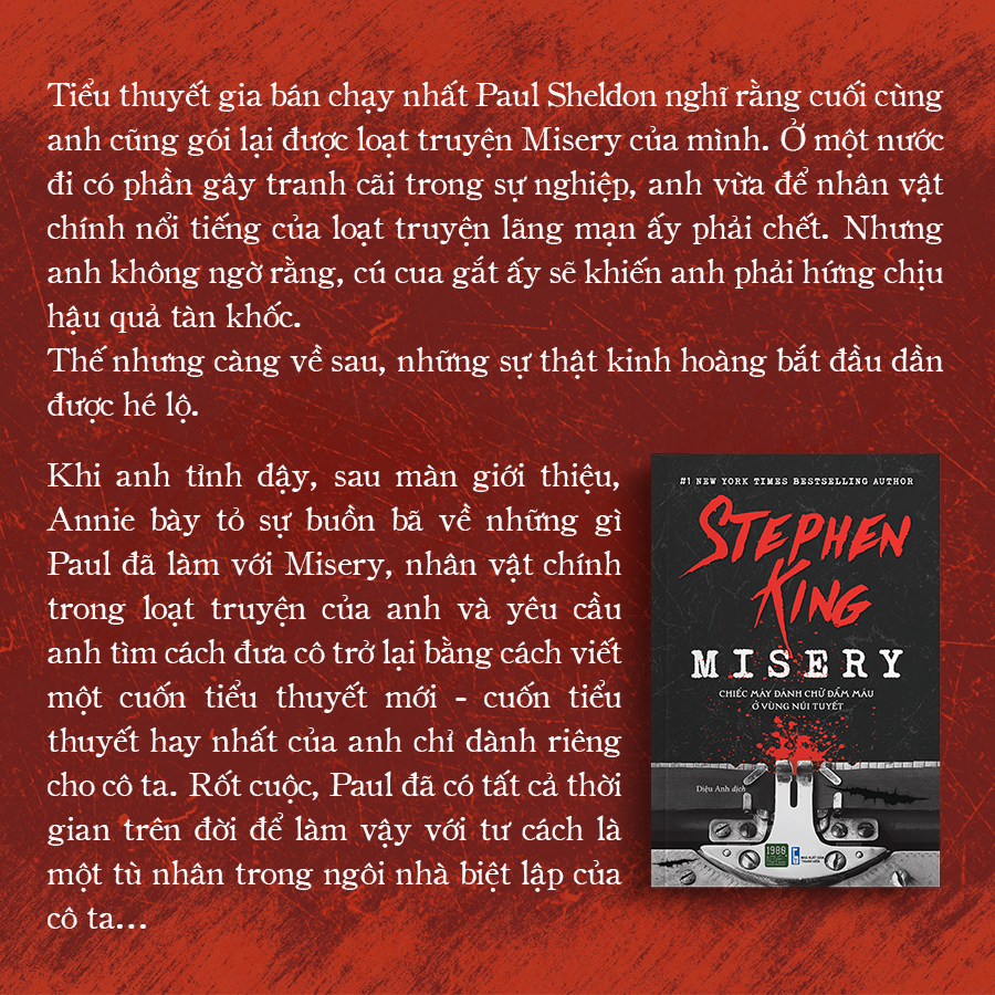 Misery - Chiếc máy đánh chữ đẫm máu ở vùng núi tuyết - Stephen King (1980BOOKS HCM)