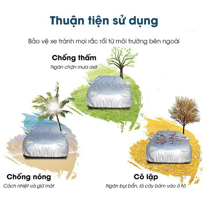 Bạt phủ xe ô tô 5 chỗ Chevrolet Aveo chống nóng, chống thấm, chống bụi. Bạt phủ xe aveo