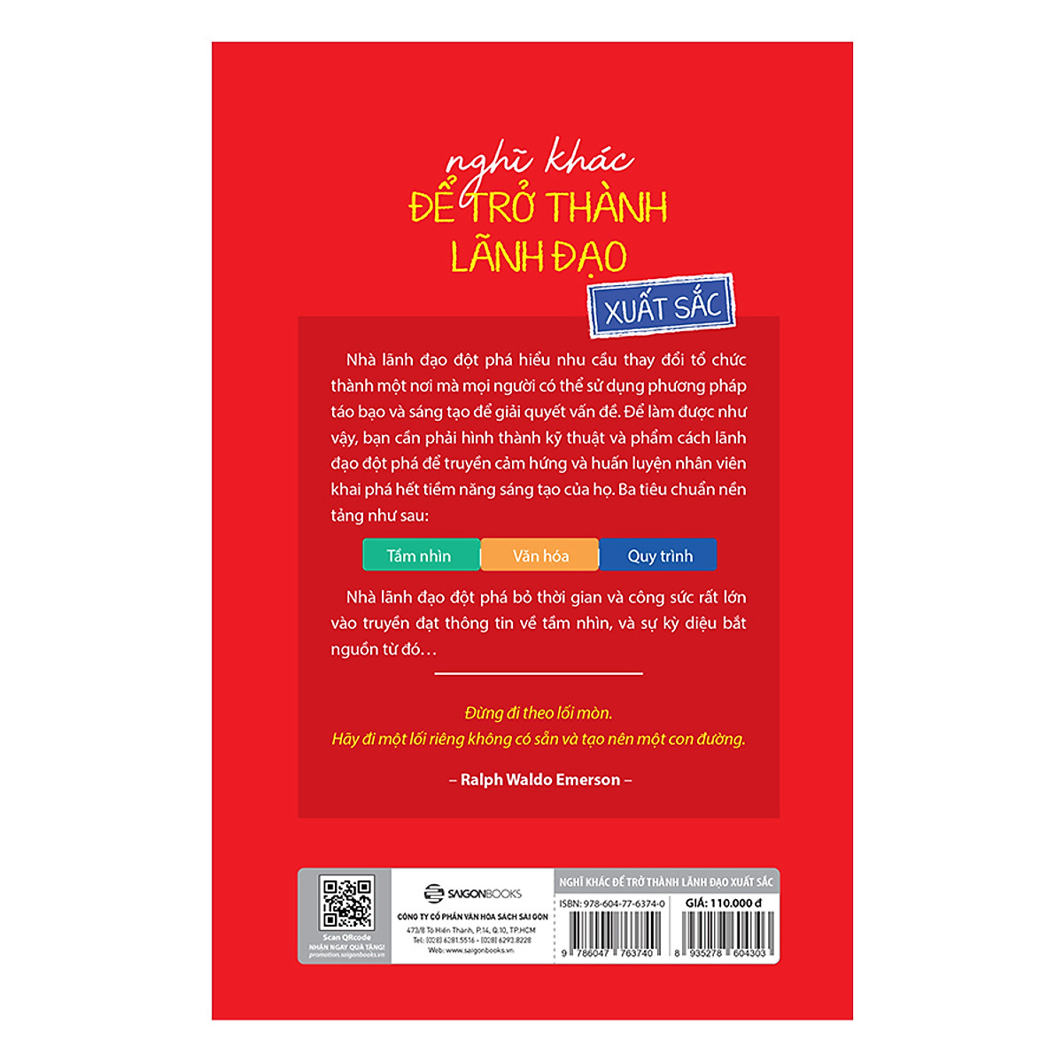 (Quà Tặng Không Bán) - SÁCH - Nghĩ khác để trở thành lãnh đạo xuất sắc
