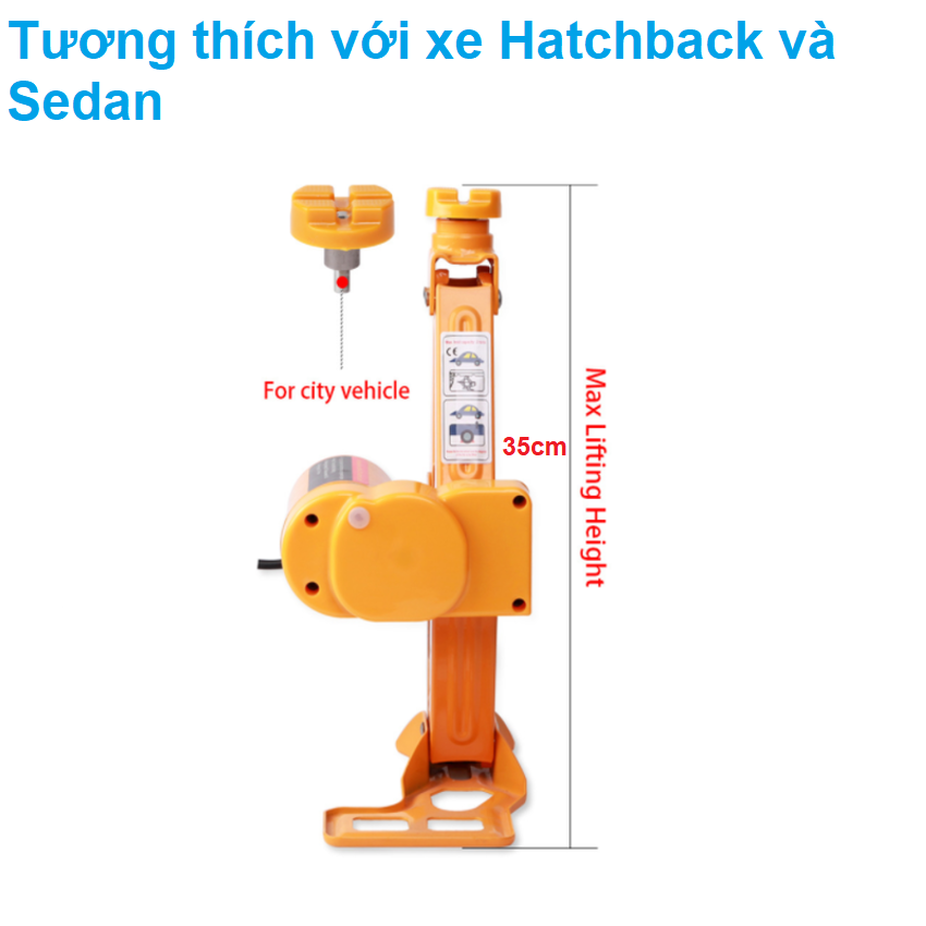 Bộ nâng kích gầm điện ô tô nhãn hiệu ROGTZ TY-EJ02 tải trọng 2 tấn, điện áp 12V, Chiều cao nâng tối đa: 35cm - HÀNG NHẬP KHẨU