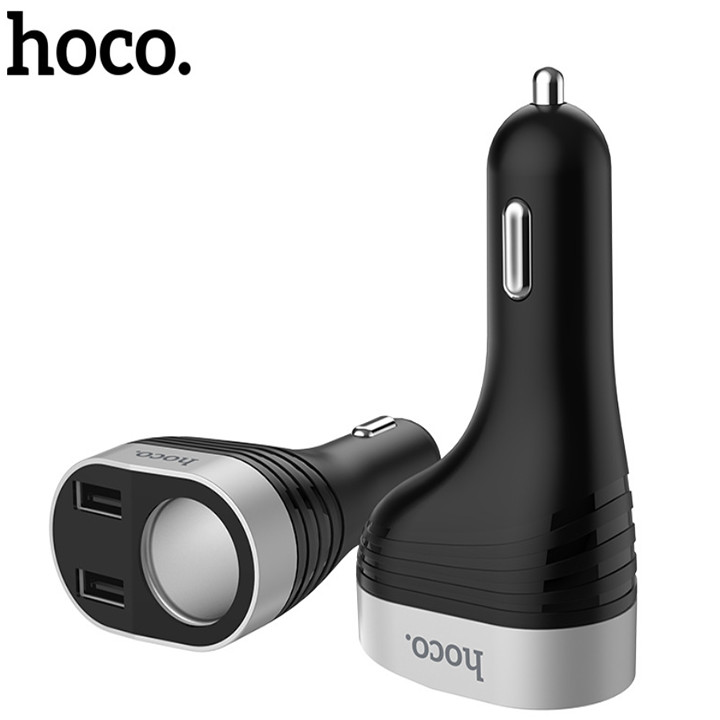 Bộ chia tẩu sạc dùng cho ô tô, xe hơi nhãn hiệu Hoco Z29, Đầu vào: DC12 - 24V, Đầu ra: USB1/2DC5V/2.4A,ổng đầu ra 2 cổng USB: DV5V/3.1A Max , Đầu ra 2 lỗ tẩu sạc: 96W Max , Hàng nhập khẩu