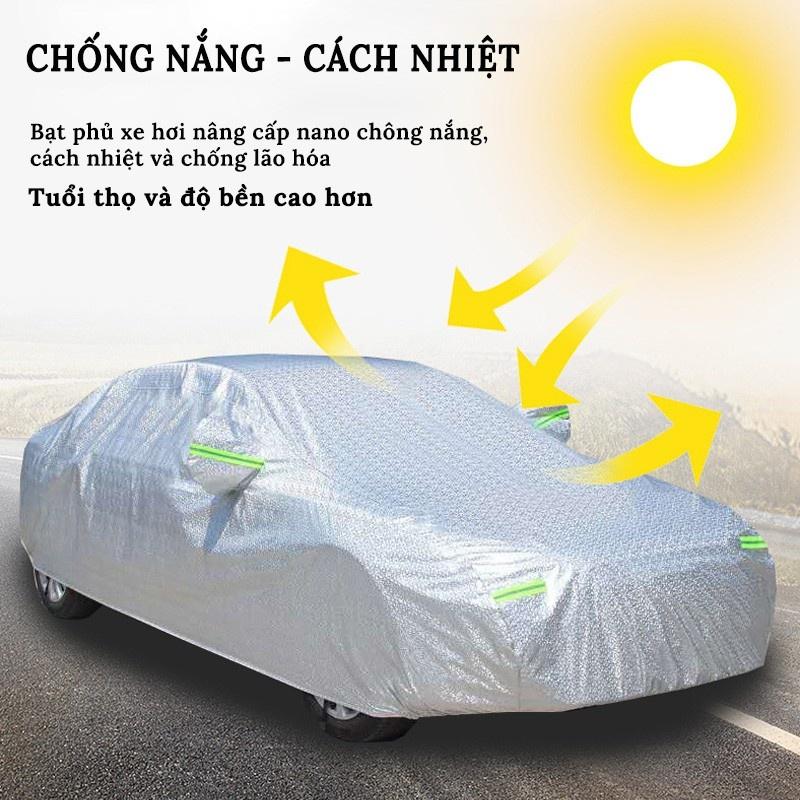 Bạt Phủ Xe Ô Tô Chevrolet Spark, Colorado, Trailblazer, Aveo, Cruze, Orlando, Captiva - Chất Liệu Bạt Tráng Nhôm 3 Lớp