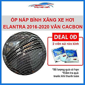 Ốp nắp bình xăng Elantra 2016-2017-2018-2019-2020 vân cacbon chống trầy trang trí ô tô