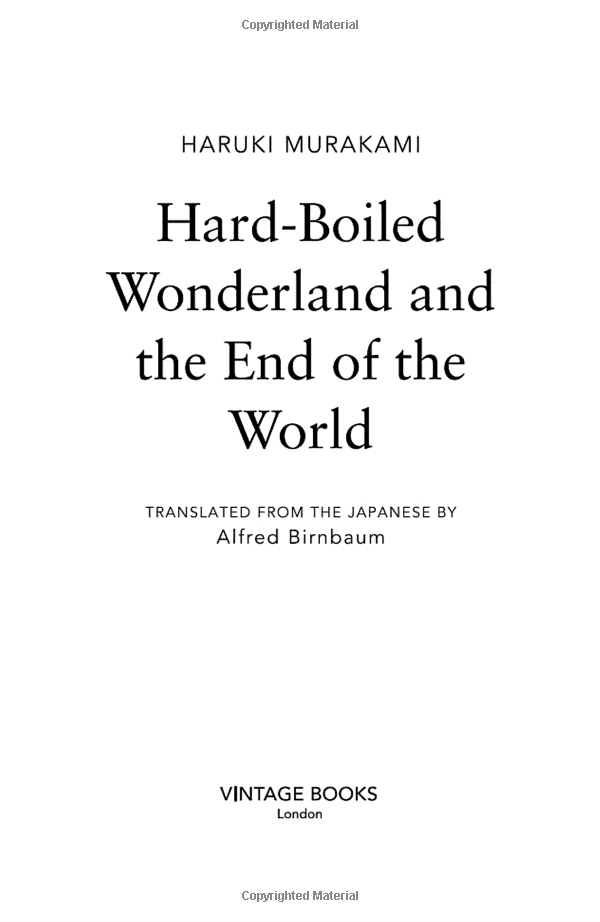 Hardboiled Wonderland And The End Of The World