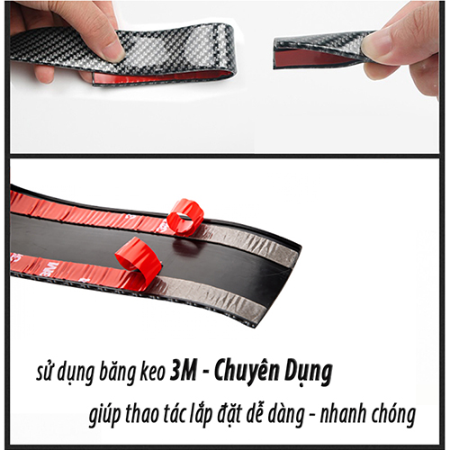 Decal Carbon Dán Xe Ô Tô - Chống Trầy Xước Rộng 7cm Kèm Băng Dính Chuyên Dụng Siêu Dính Chống Trầy Xước Cốp Xe, Thân Xe, Bậc Cửa Xe