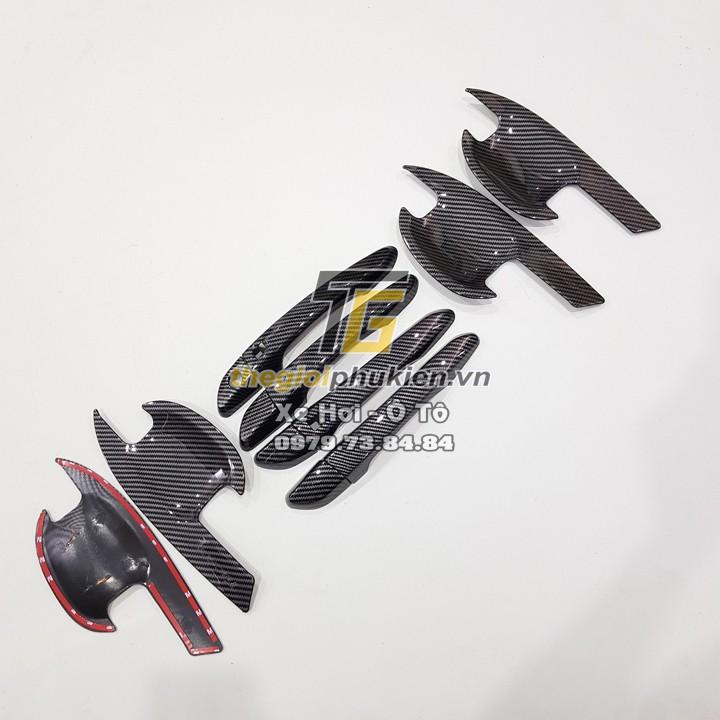 Bộ ốp tay nắm cửa, hõm cửa xe Hyundai Tucson vân Carbon