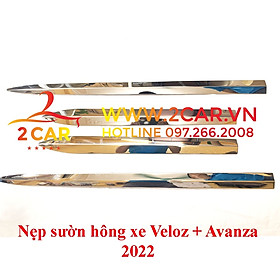 Nẹp sườn hông xe Toyota Veloz, Toyota Avanza 2022 2023 mạ crom cao cấp