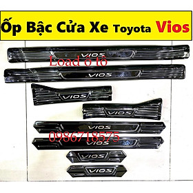 Ốp Bậc Cửa, Nẹp Bước Chân trong ngoài Xe Toyota Vios 2023-2019 Chất Liệu Titan Vân Xước Cao Cấp