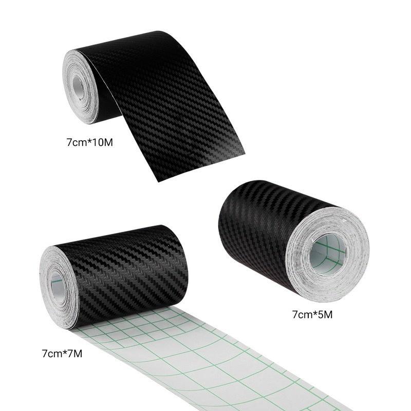 5/7/10 Mét decal Carbon Bảo Vệ Miếng Dán Chống Trầy, Ốp chân Gắn Cửa Bảo Vệ chống Bước Trang Trí Xe Ô Tô Băng Fiber 3D