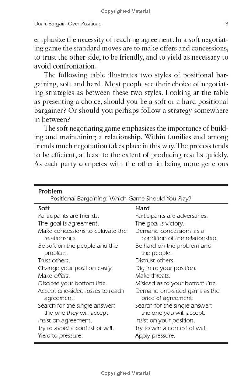Getting to Yes: Negotiating an agreement without giving in