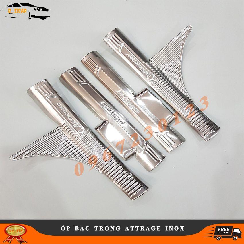 Ốp Nẹp Bước Chân Ô Tô Mitsubishi Attrage 2016- 2021 Mẫu Titan - Inox Phụ Kiện Ô TÔ Thiết Yếu