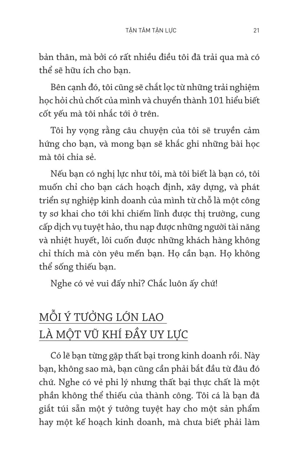 Tận Tâm Tận Lực - 101 Bài Học Kinh Doanh Thực Tiễn Cho Doanh Nhân Khởi Nghiệp