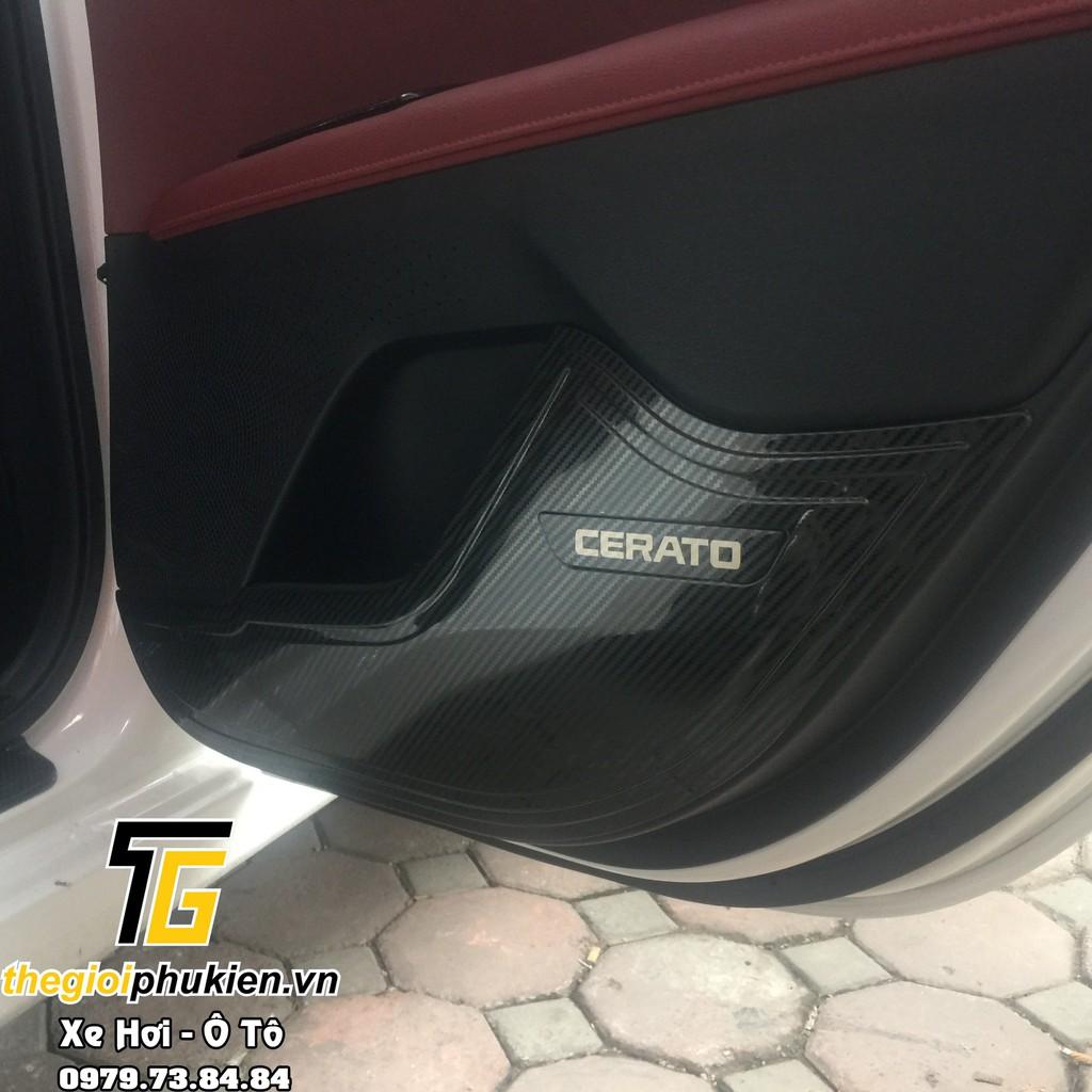 Ốp chống xước Tapli, Táp li cửa Kia Cerato 2019-2021 vân Carbon