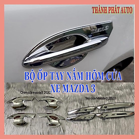 Bộ ốp tay nắm hõm cửa xe Mazda3 2019-2021 nhựa ABS cao cấp mạ Crom sáng bóng