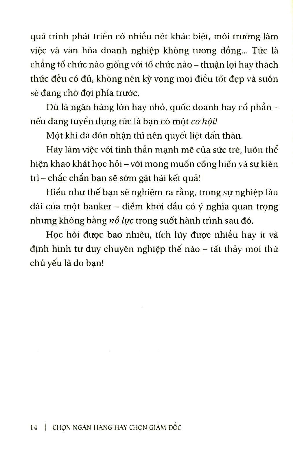 Chọn Ngân Hàng Hay Chọn Giám Đốc