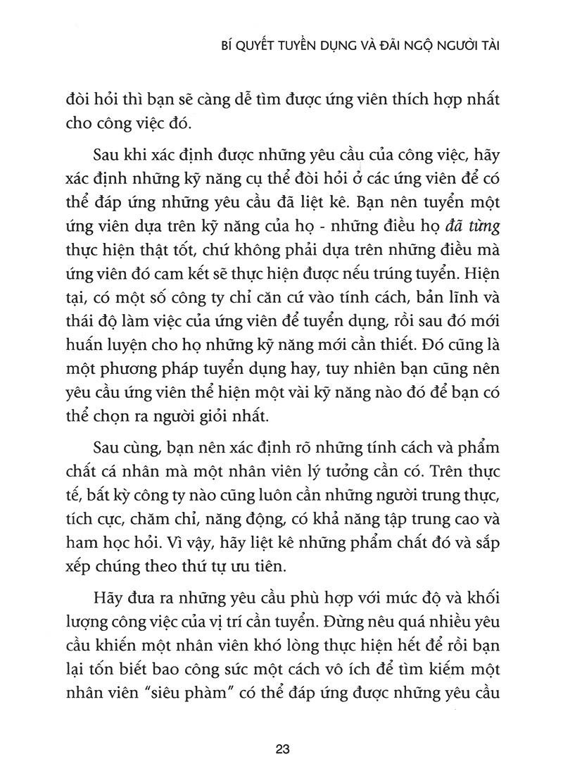Bí Quyết Tuyển Dụng & Đãi Ngộ Người Tài (Tái Bản)
