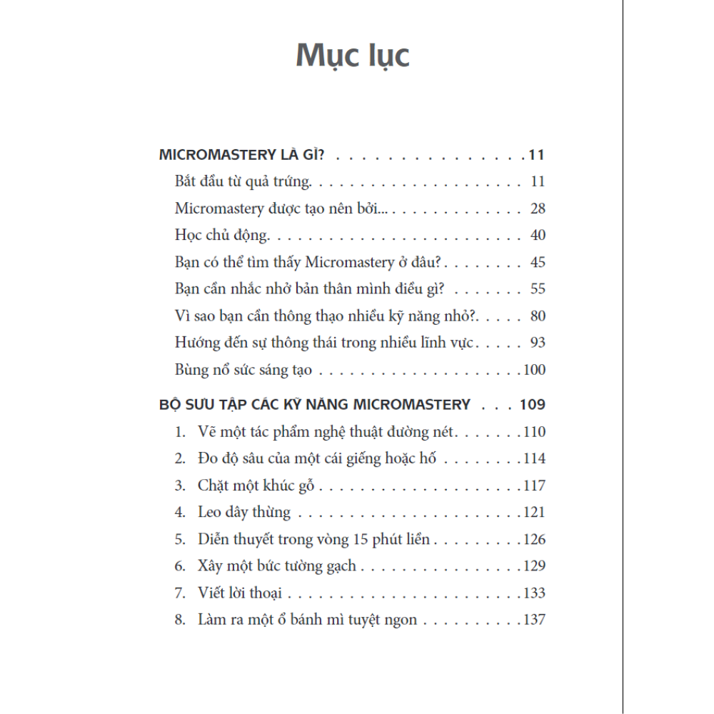 Micromastery - Thành Thạo Kỹ Năng Nhỏ, Vươn Đến Thành Công Lớn