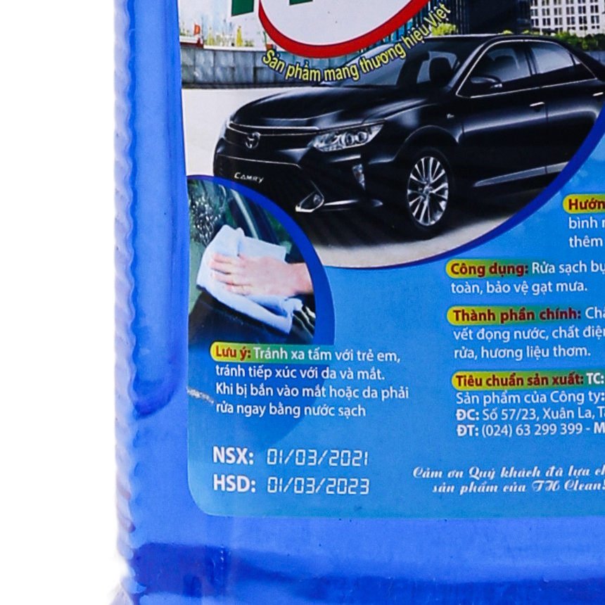 Nước rửa kinh ô tô, xe máy TH CLEAN can 2.5 lít