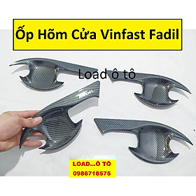 Ốp Tay, Hõm Cửa Vinfast Fadil 2022-2019 Vân Carbon Đen Cao Cấp, Có Sẵn Keo Dán 3M