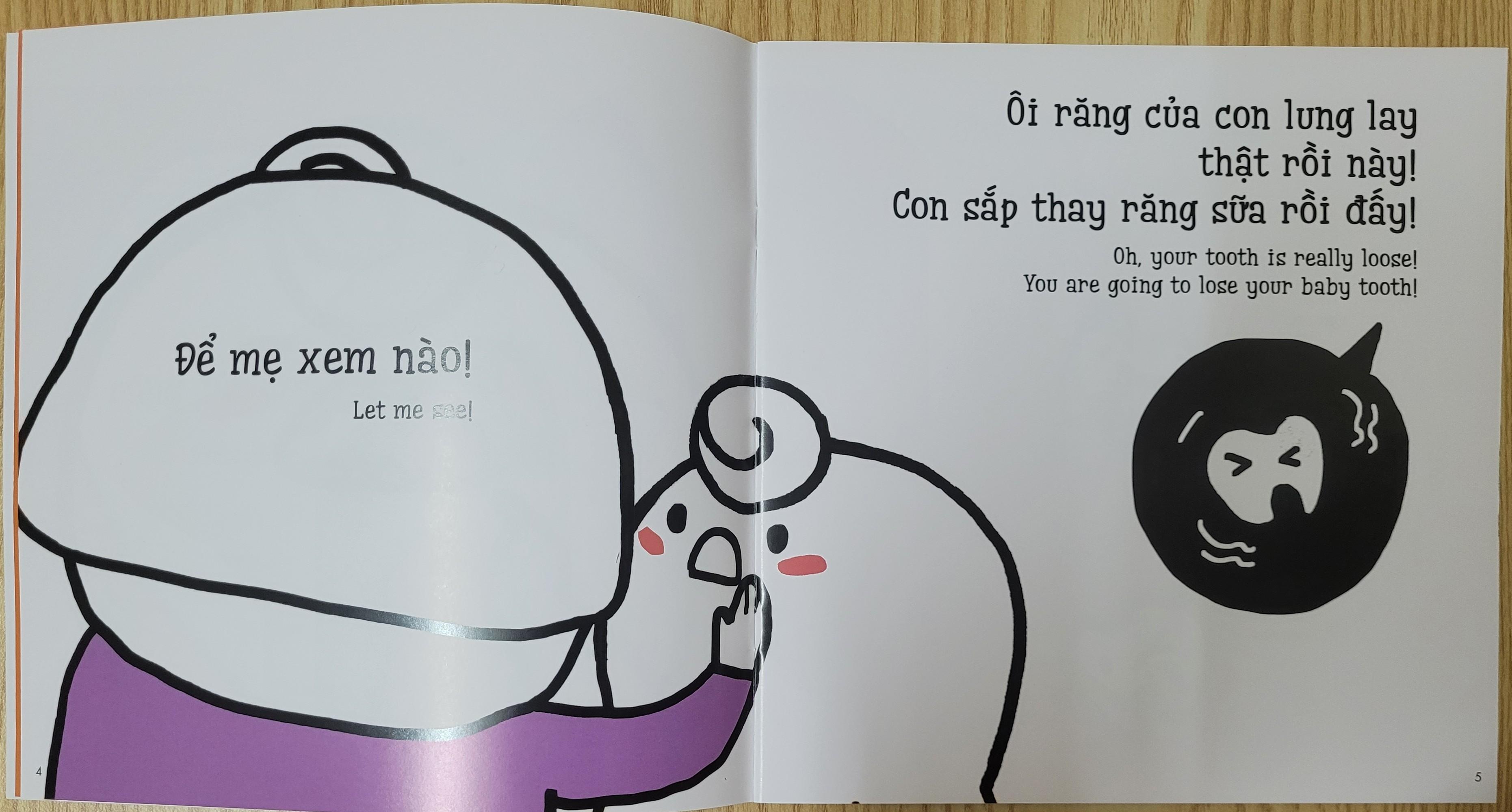 Sách Ehon Miu Miu Tự Lập Phần 1 Song Ngữ - Thay Răng Sữa