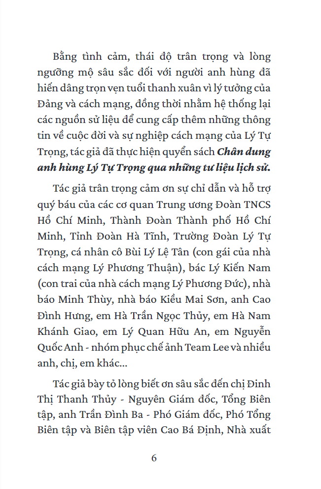 Chân Dung Anh Hùng Lý Tự Trọng - Qua Những Tư Liệu Lịch Sử