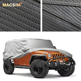 Bạt phủ ô tô chất liệu vải không dệt 3 lớp cao cấp thương hiệu MACSIM cho xe ô tô Jeep Rubincon- màu ghi