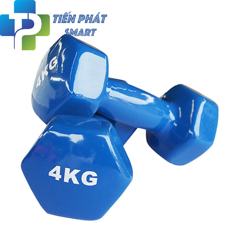 Bộ cặp tạ tay 4kg bọc cao su (Tổng 8kg)- Màu ngẫu nhiên