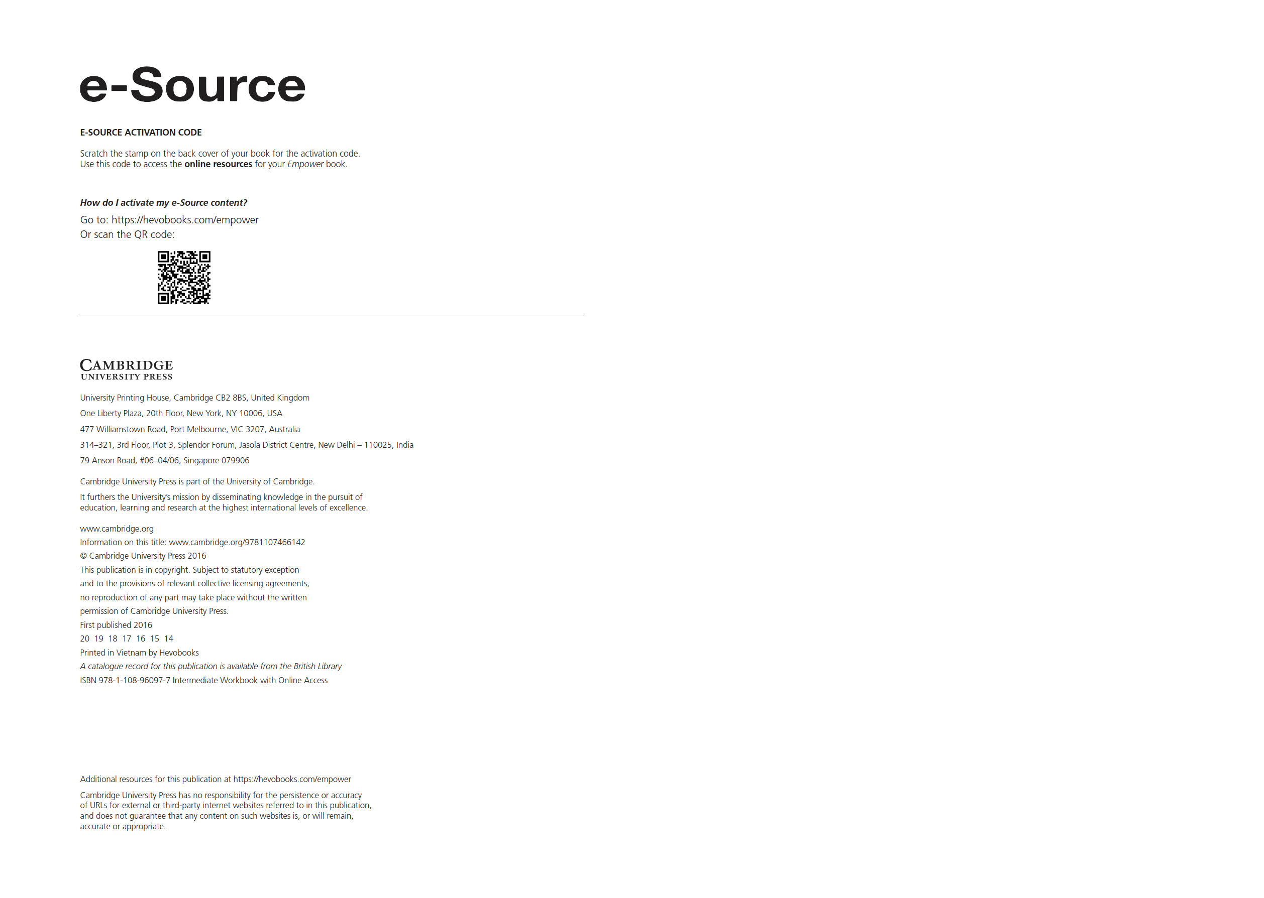 Empower B1+ Intermediate Workbook with Online Access