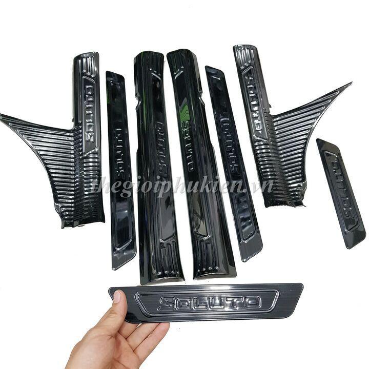 Ốp bậc cửa , nẹp bước chân Kia Soluto 2019-2022 cao cấp -mẫu Titan 8 chi tiết