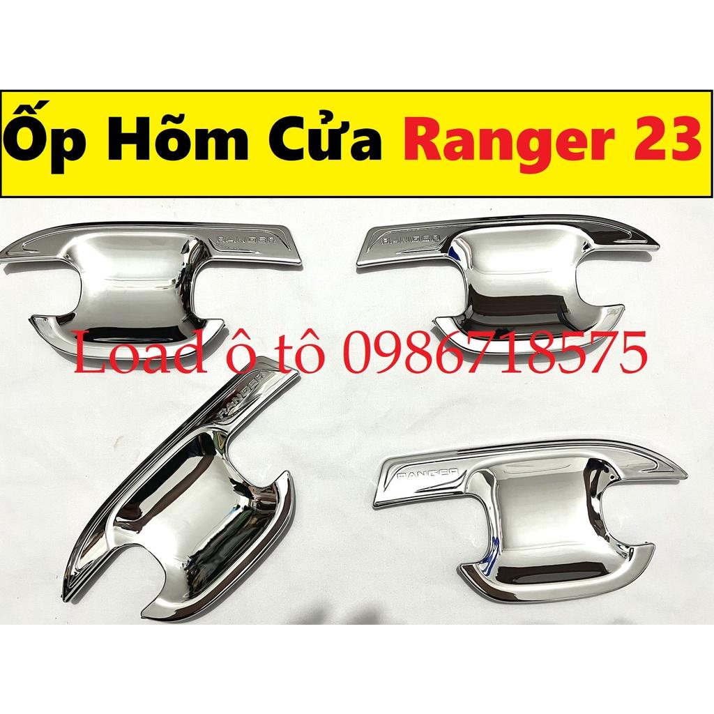 Ốp Tay Nắm, Hõm Cửa Mạ Crom Xe Ford Ranger 2023-2022 Mẫu Mới Nhựa ABS Mạ Crom Sáng Bóng
