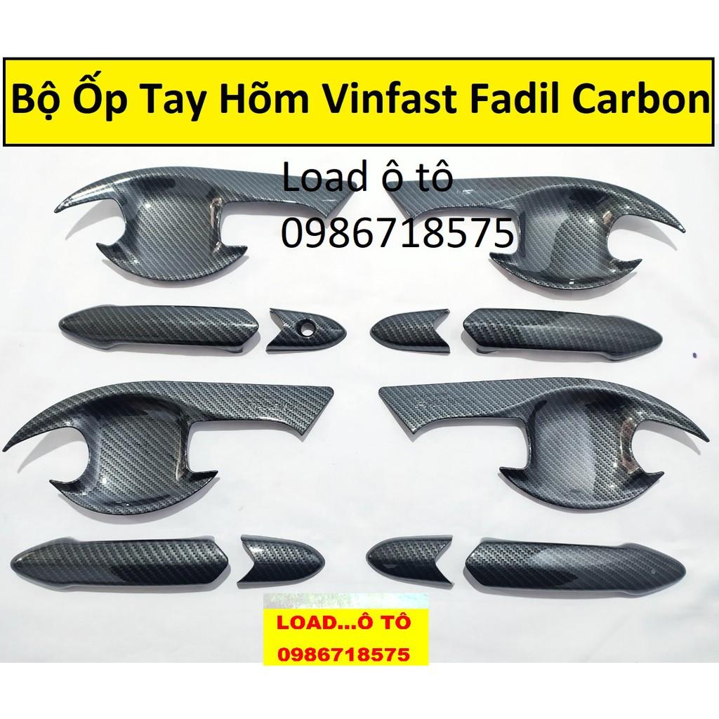 Ốp Tay, Hõm Cửa Vinfast Fadil 2022-2019 Vân Carbon Đen Cao Cấp, Có Sẵn Keo Dán 3M