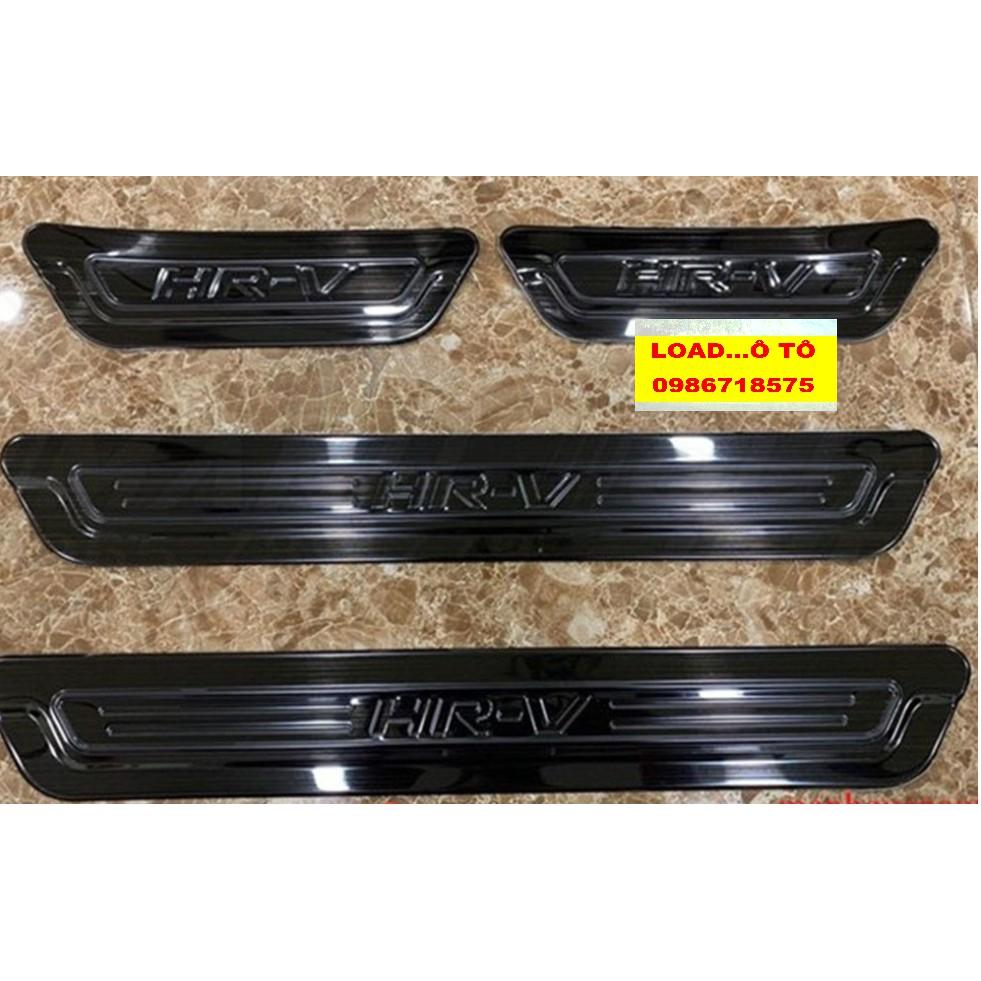 Ốp Bậc Cửa, Nẹp Bước Chân Trong Ngoài Xe Honda HRV 2023-2019 Chất Liệu Titan Cao Cấp