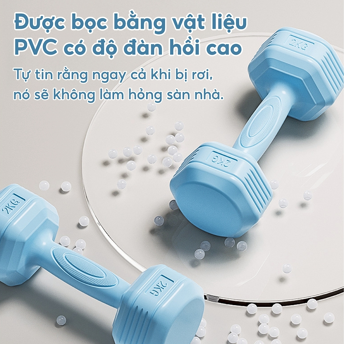 Bộ 2 tạ tay Thái Lan 1kg cao cấp Model Q304 - Q314 tập Gym tại nhà (hàng nhập khẩu)